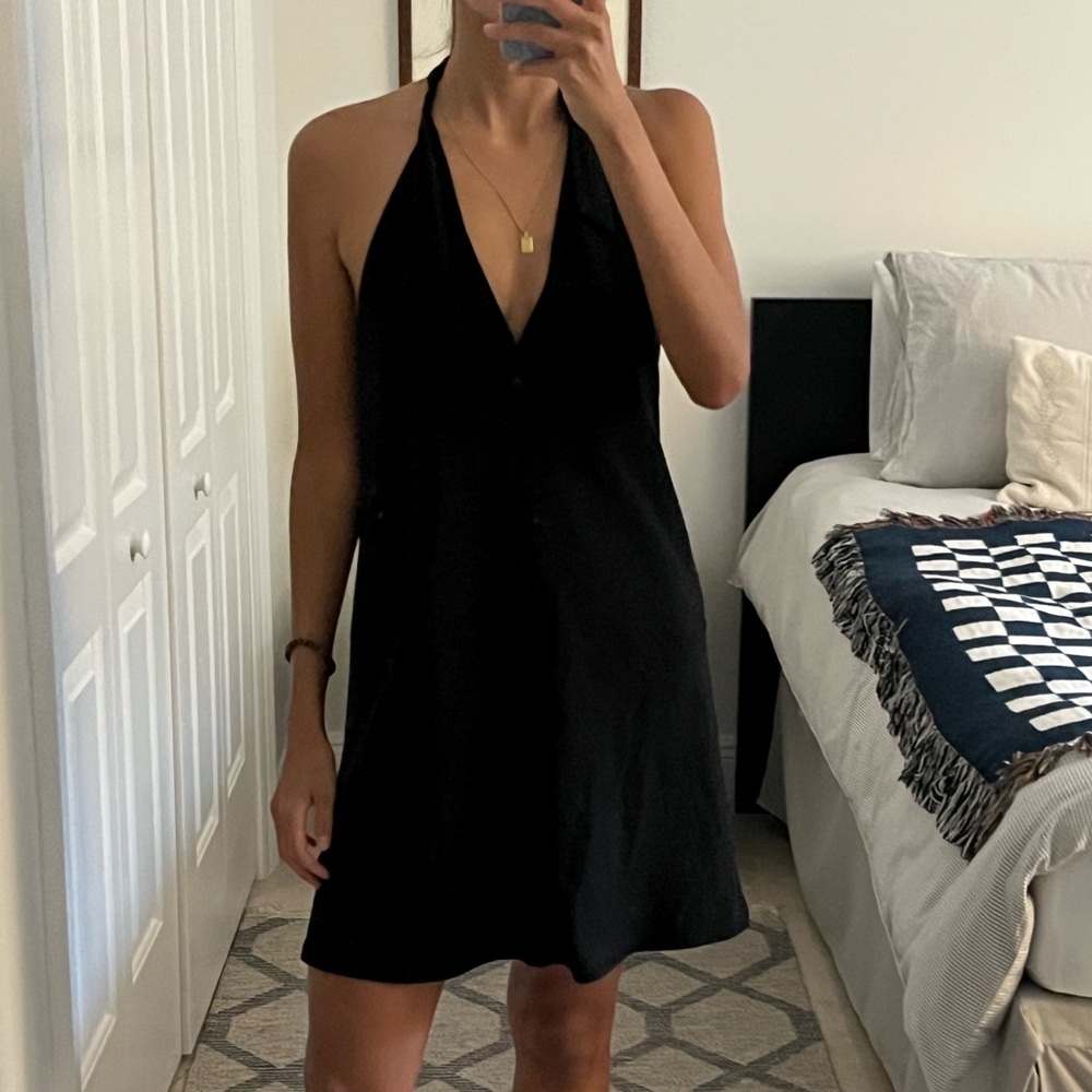 Sexy backless halter top Zara dress